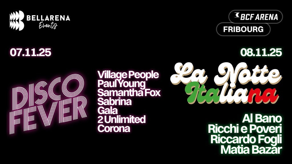 תמונה עבור Bellarena Events | 2 Soirées: Disco Fever + La Notte Italiana