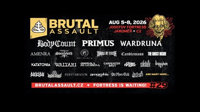 תמונה עבור BRUTAL ASSAULT 2026 (5.8. - 8.8.2026)