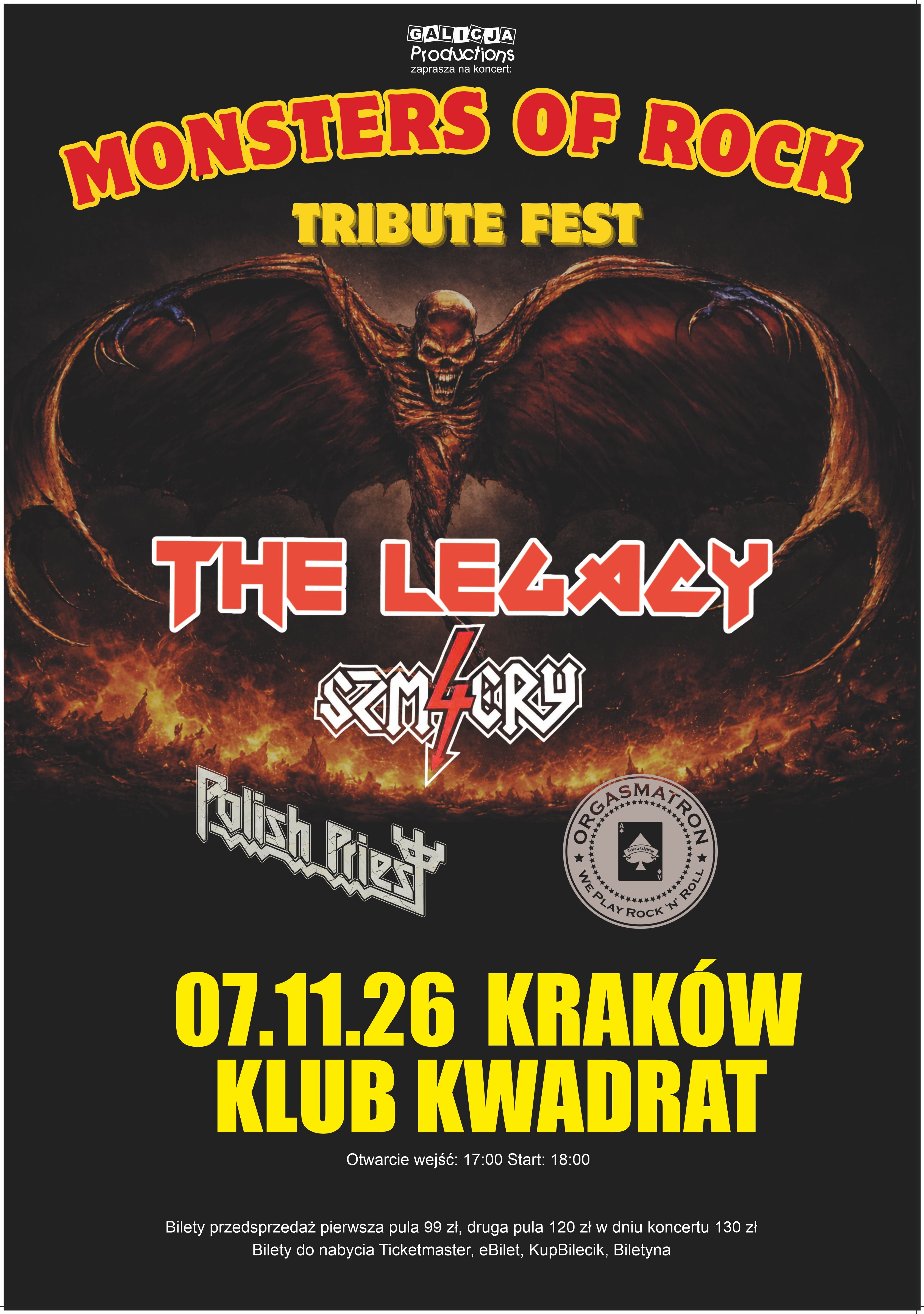 תמונה עבור MONSTERS OF ROCK - Tribute Fest - Polish Priest, 4 Szmery i inni
