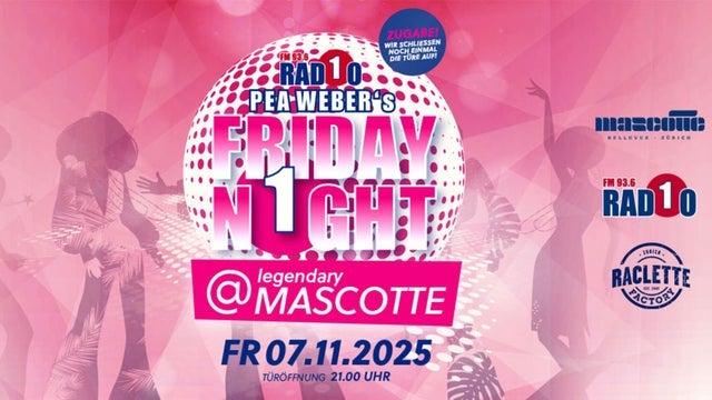 Изображение для Radio 1 PEA WEBER’s FRIDAY NIGHT-PARTY - @ legendary MASCOTTE